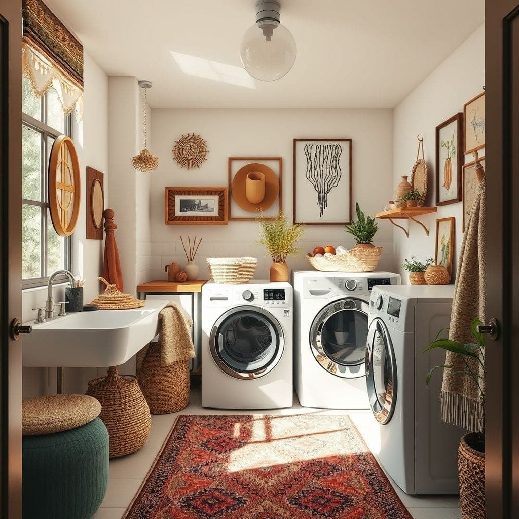 Modern Boho Laundry Room design example 2