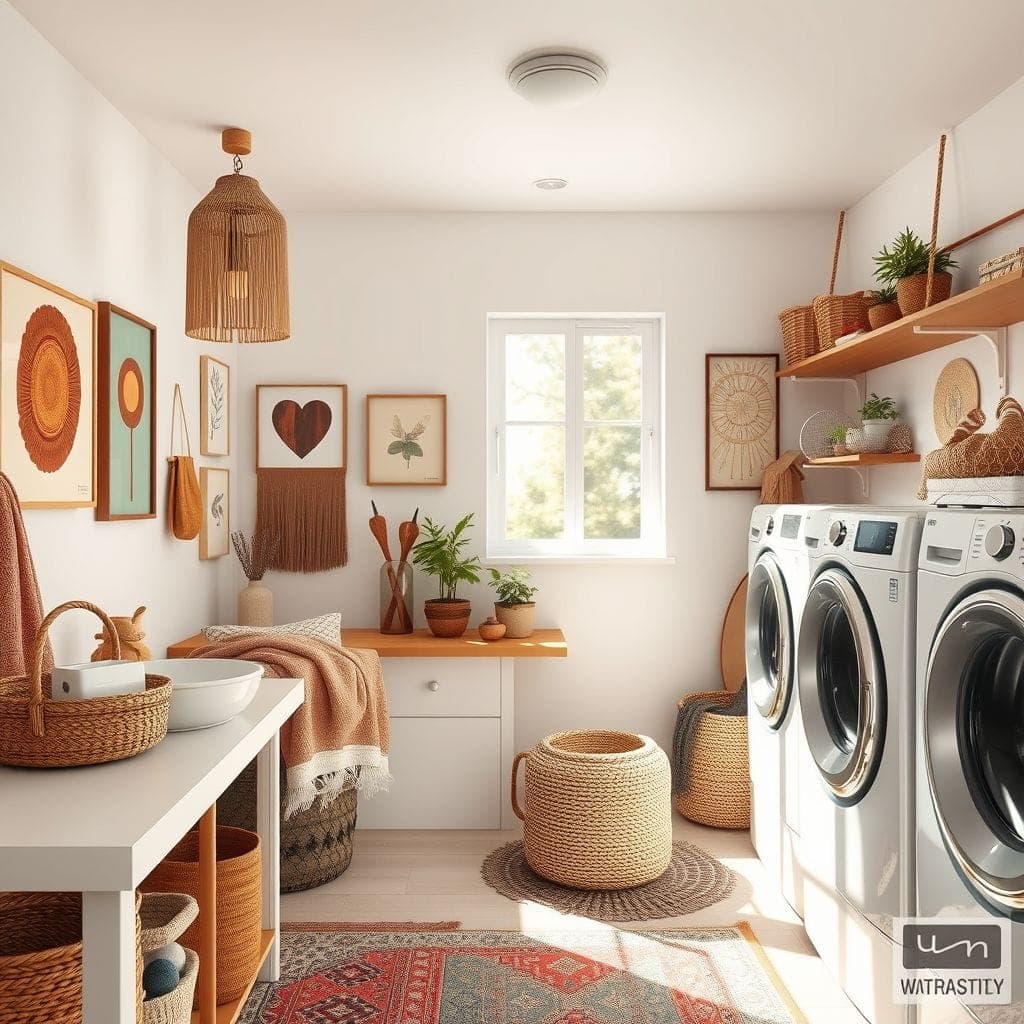 Modern Boho Laundry Room design example 3