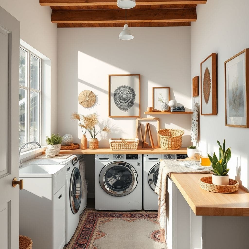 Modern Boho Laundry Room design example 4