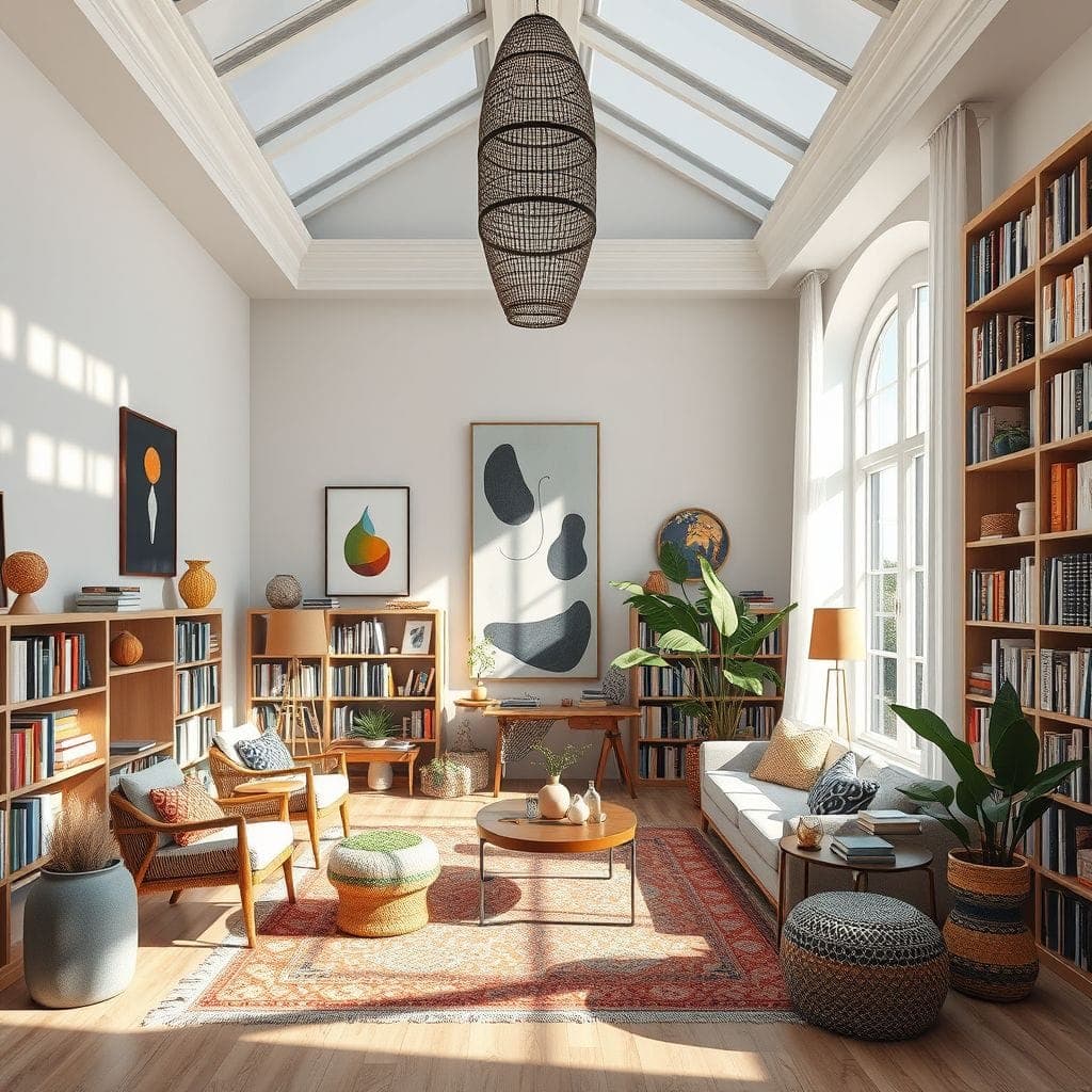 Modern Boho Library design example 2