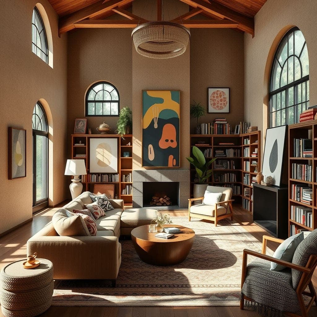 Modern Boho Library design example 4