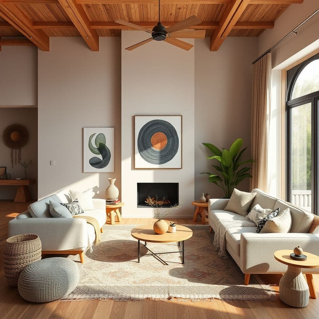 Modern Boho Living Room design example 2