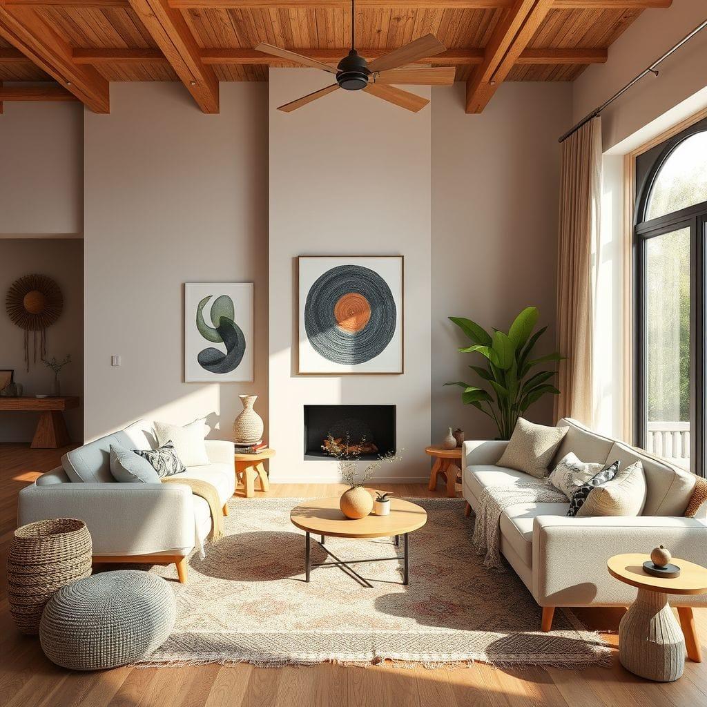 Modern Boho Living Room design example 2