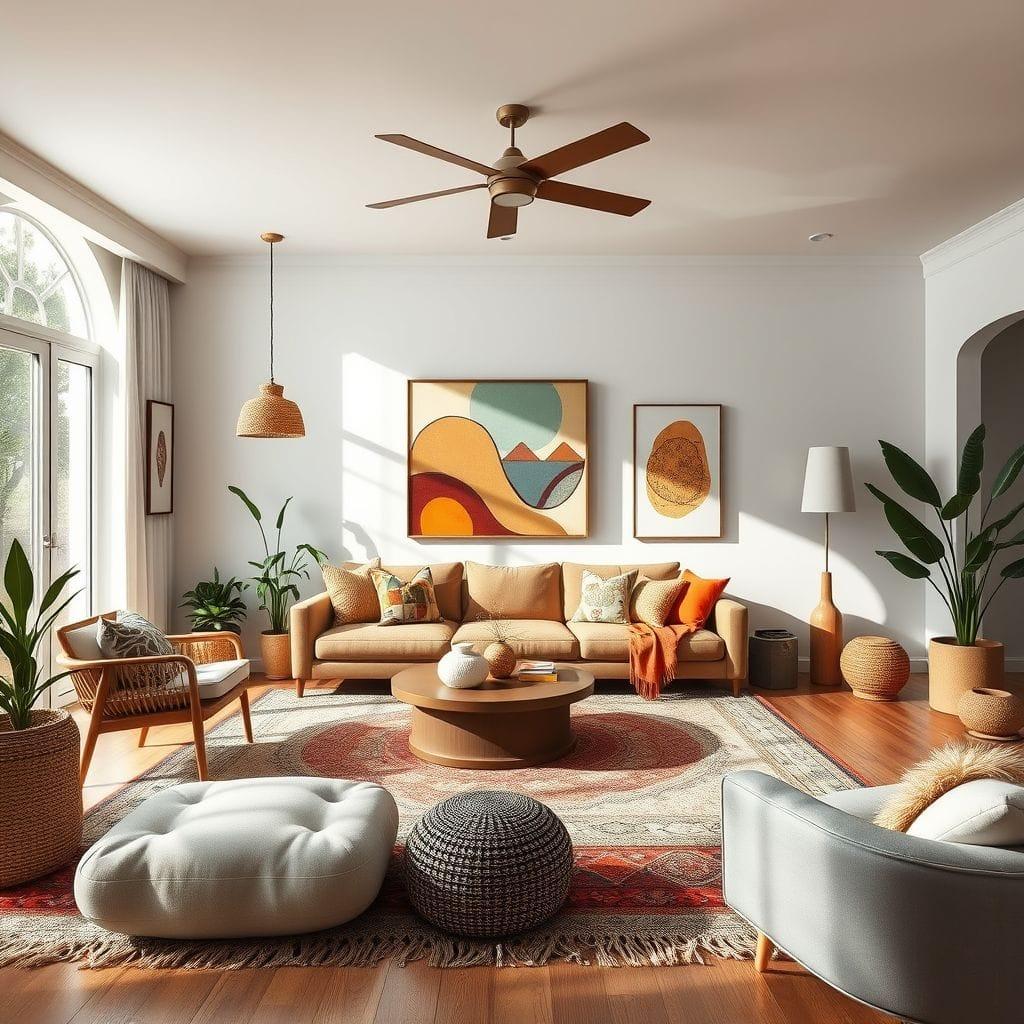 Modern Boho Living Room design example 3