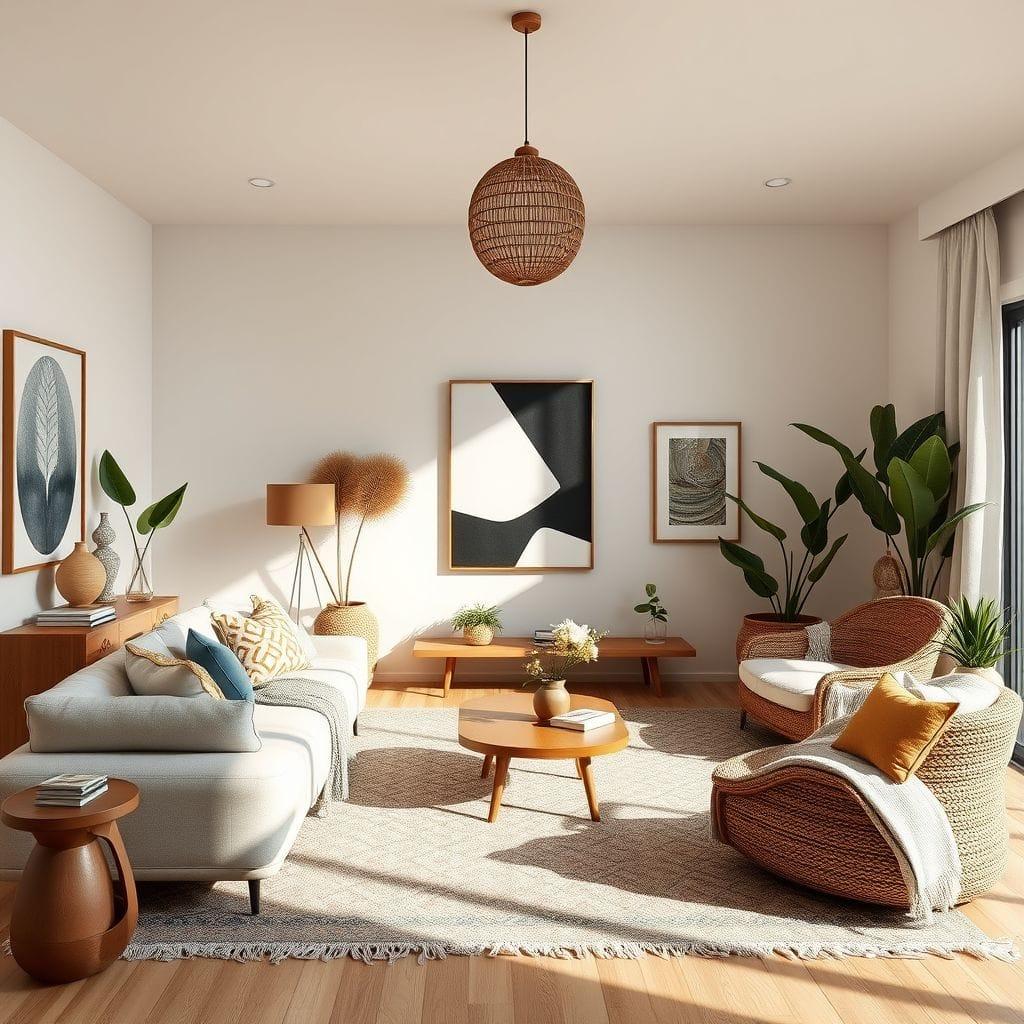 Modern Boho Living Room design example 4