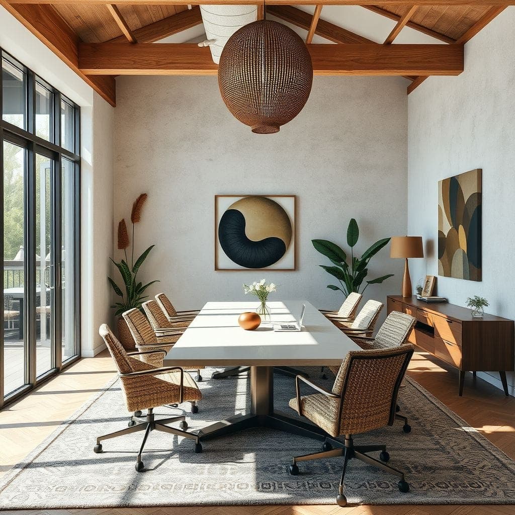 Modern Boho Meeting Room design example 2