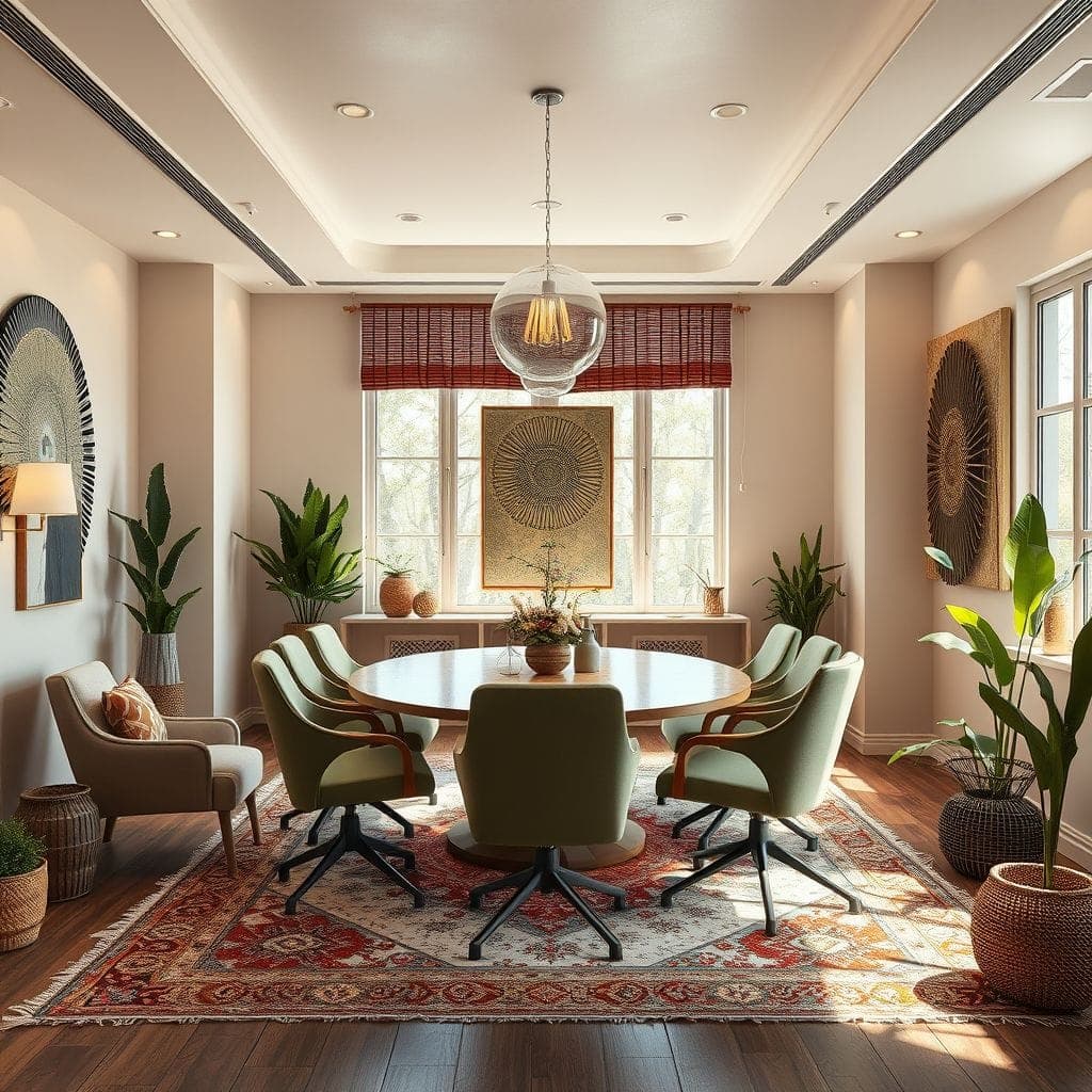 Modern Boho Meeting Room design example 4