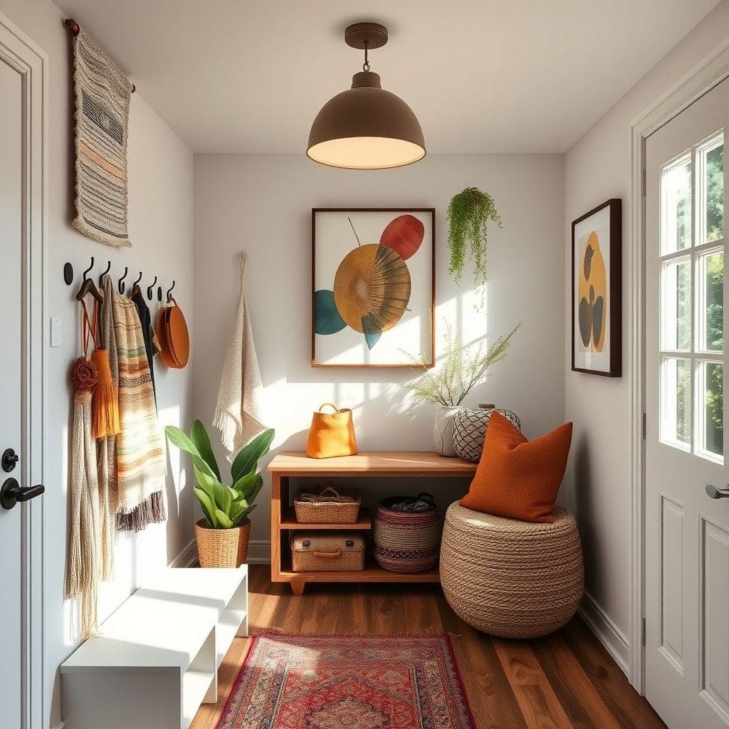 Modern Boho Mudroom design example 1