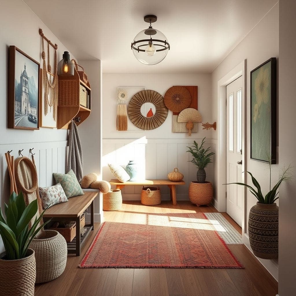 Modern Boho Mudroom design example 2