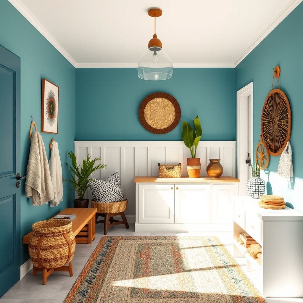 Modern Boho Mudroom design example 3