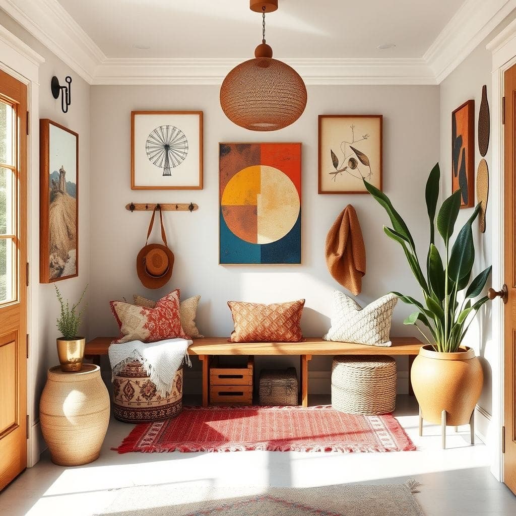 Modern Boho Mudroom design example 4