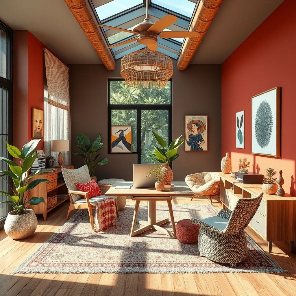 Modern Boho Office design example 1