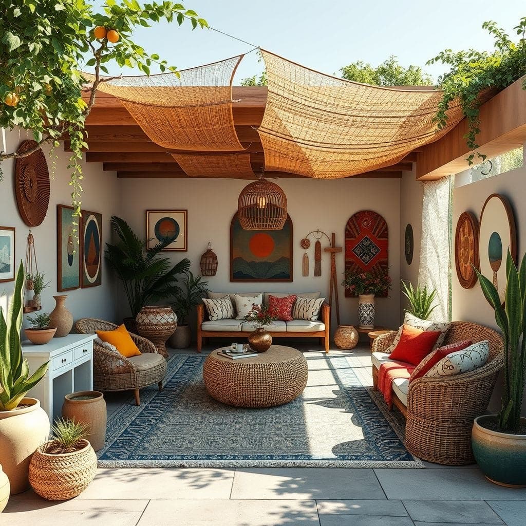 Modern Boho Outdoor Garage design example 1