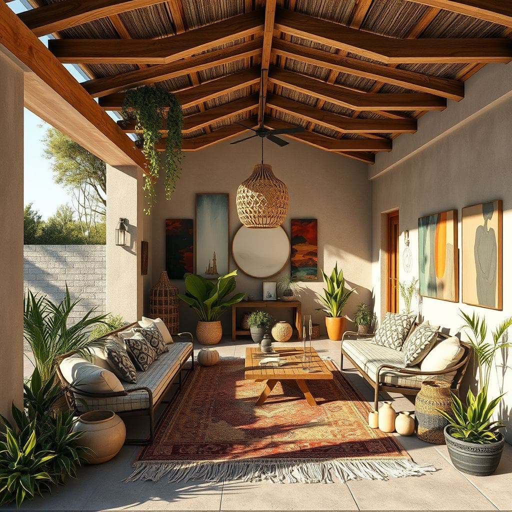 Modern Boho Outdoor Garage design example 3