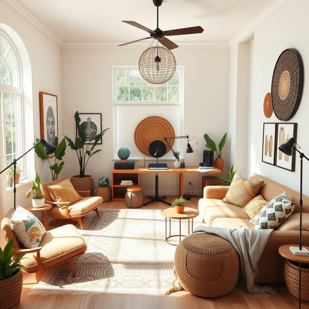 Modern Boho Podcast Studio design example 2