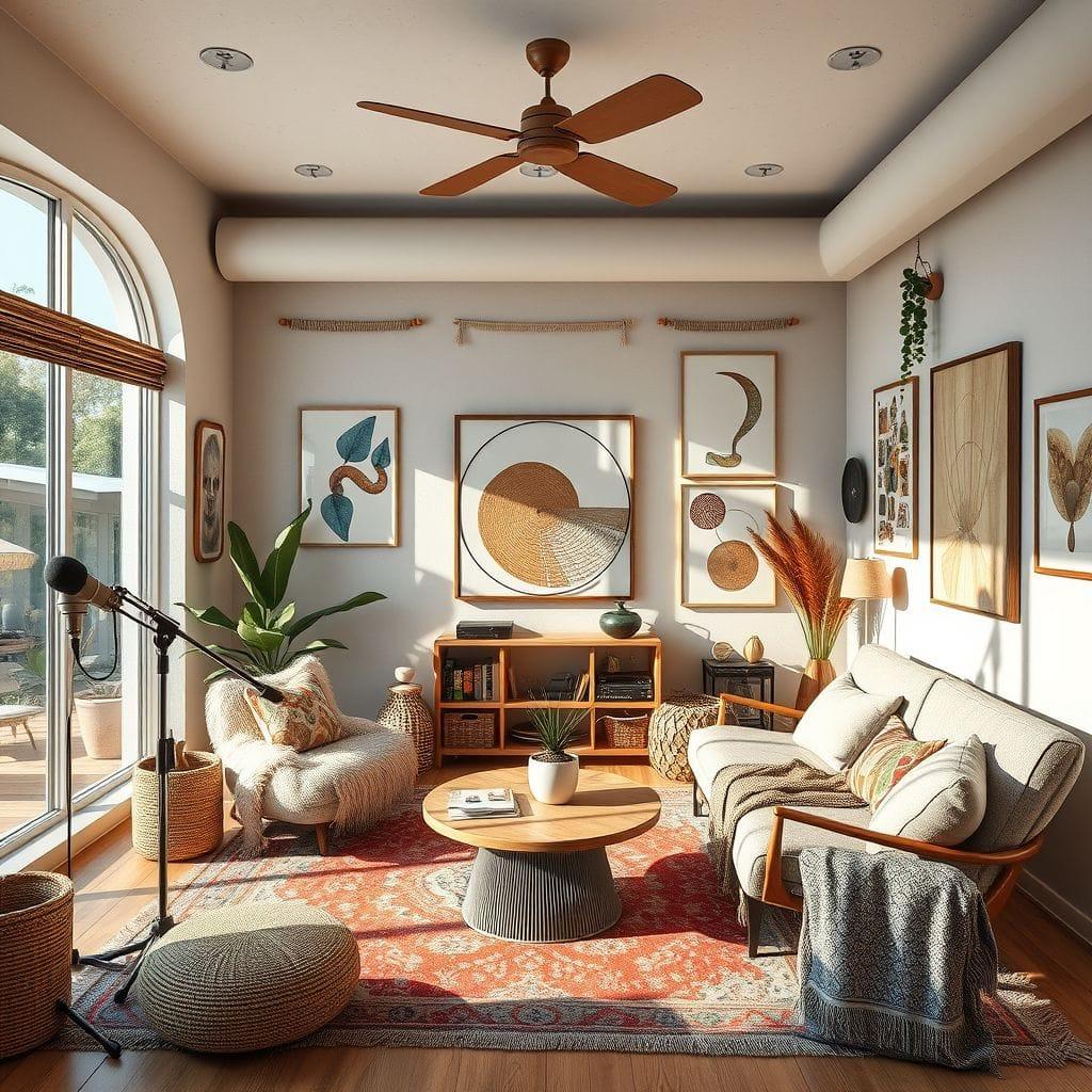 Modern Boho Podcast Studio design example 4