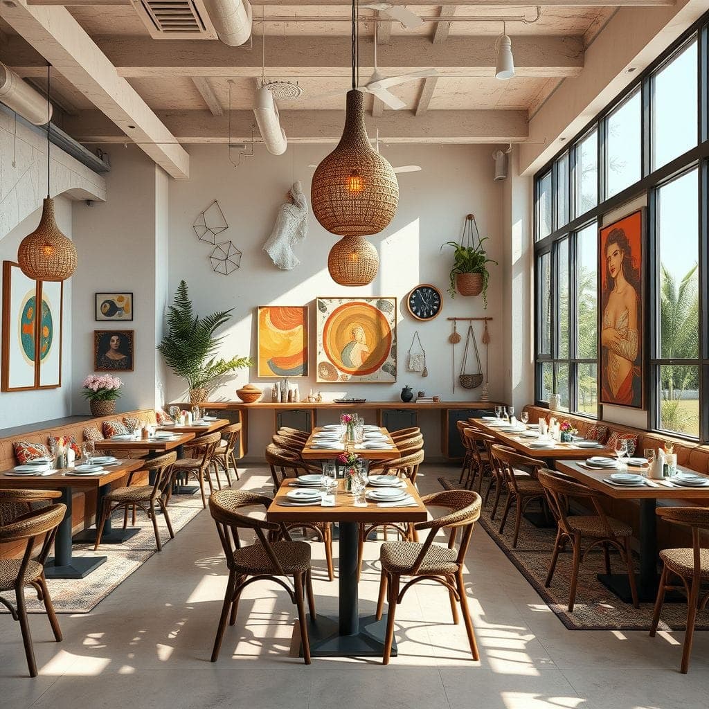 Modern Boho Restaurant design example 3
