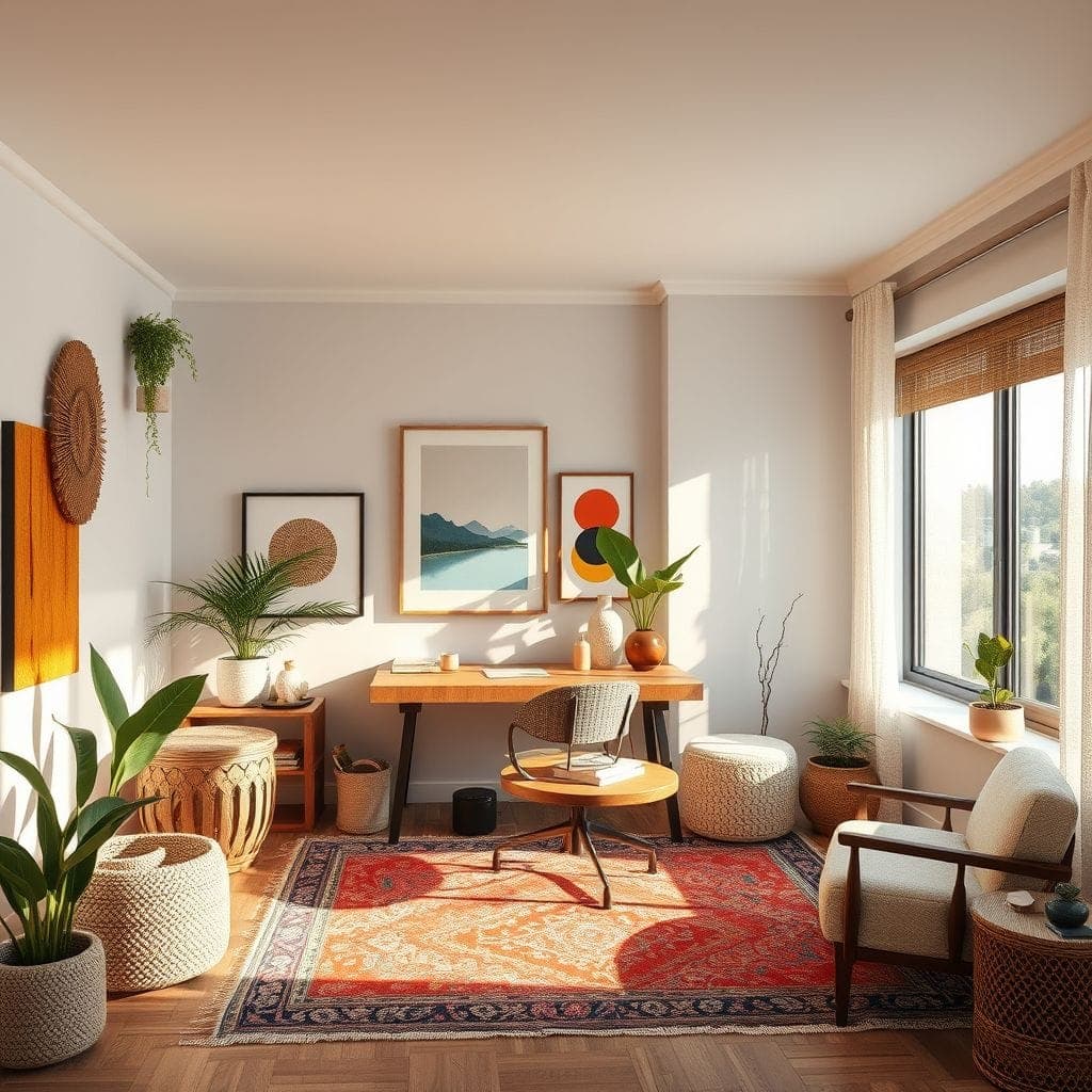 Modern Boho Study Room design example 1