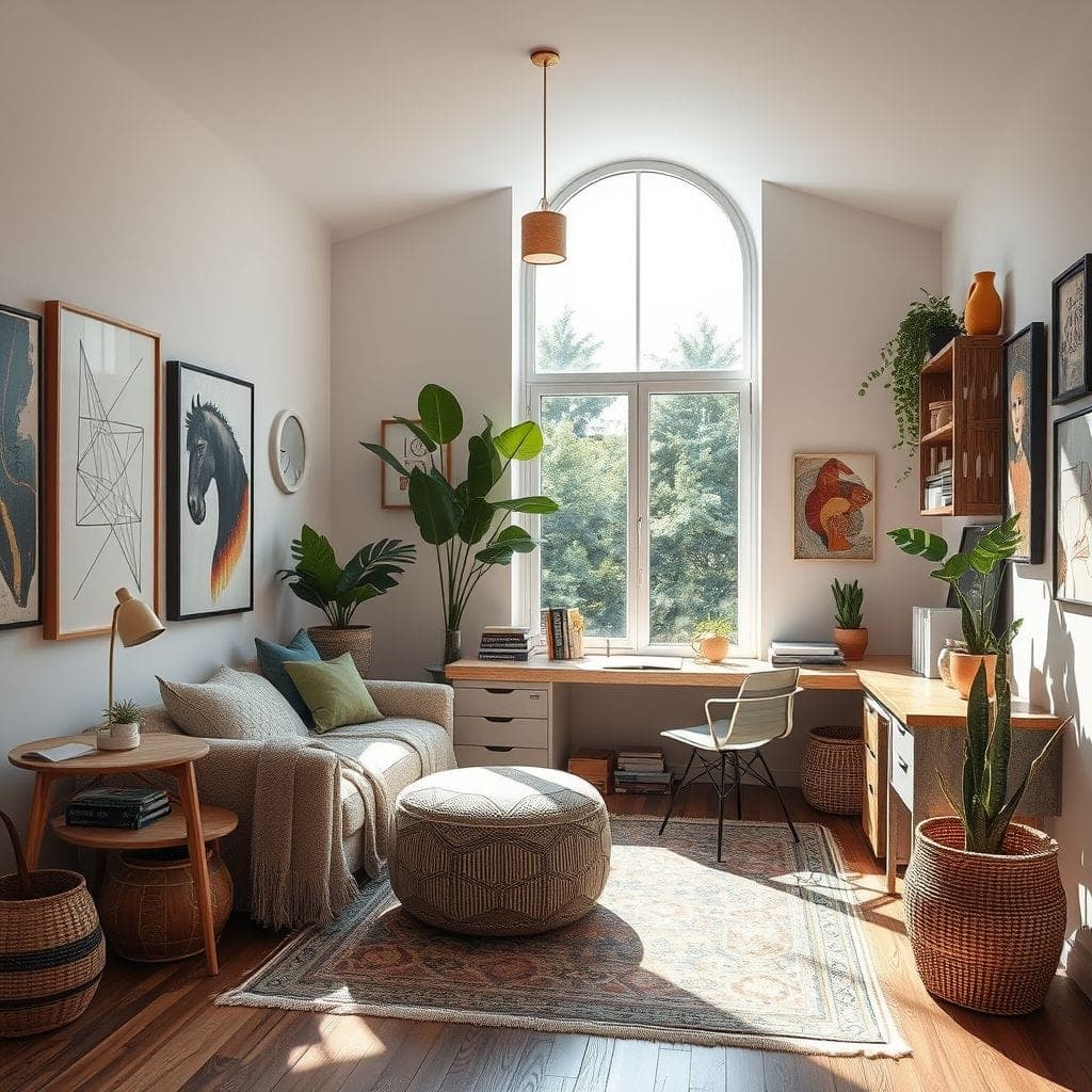 Modern Boho Study Room design example 2