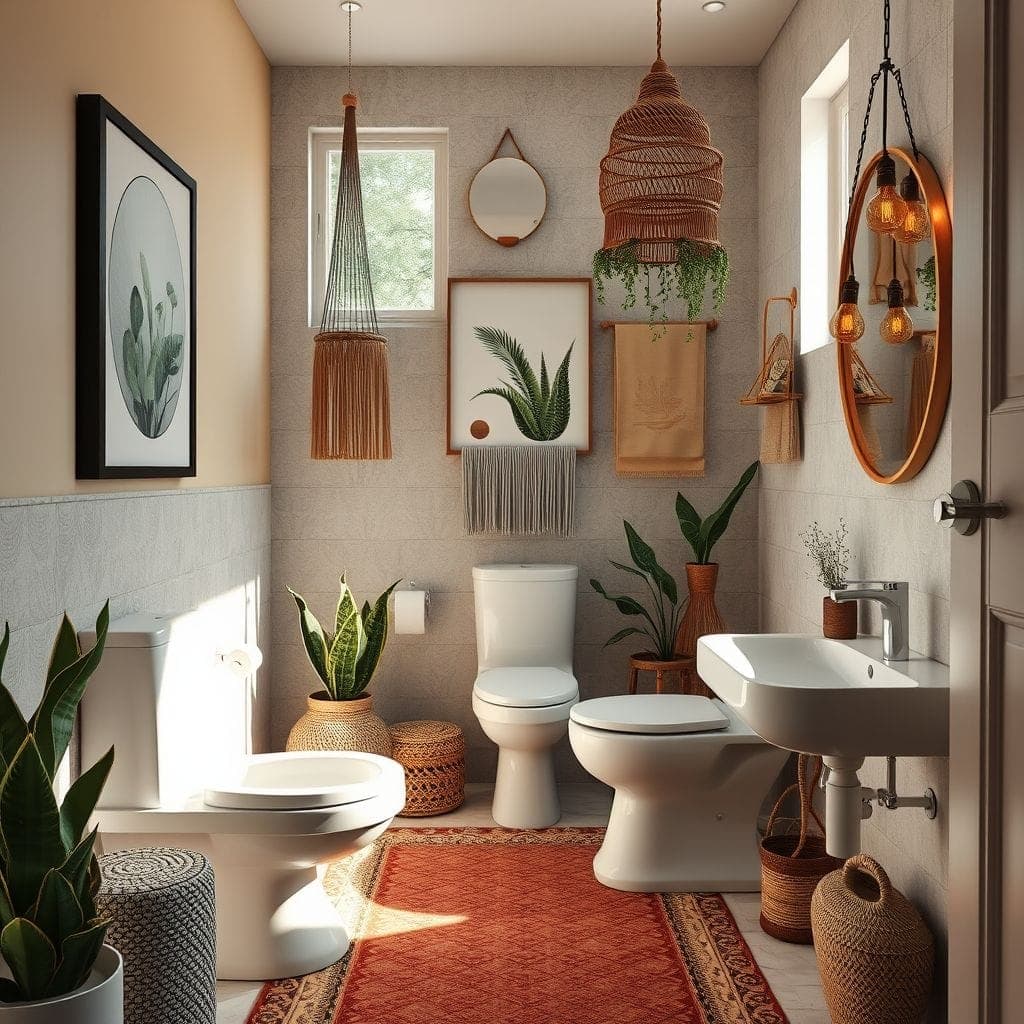 Modern Boho Toilet design example 1