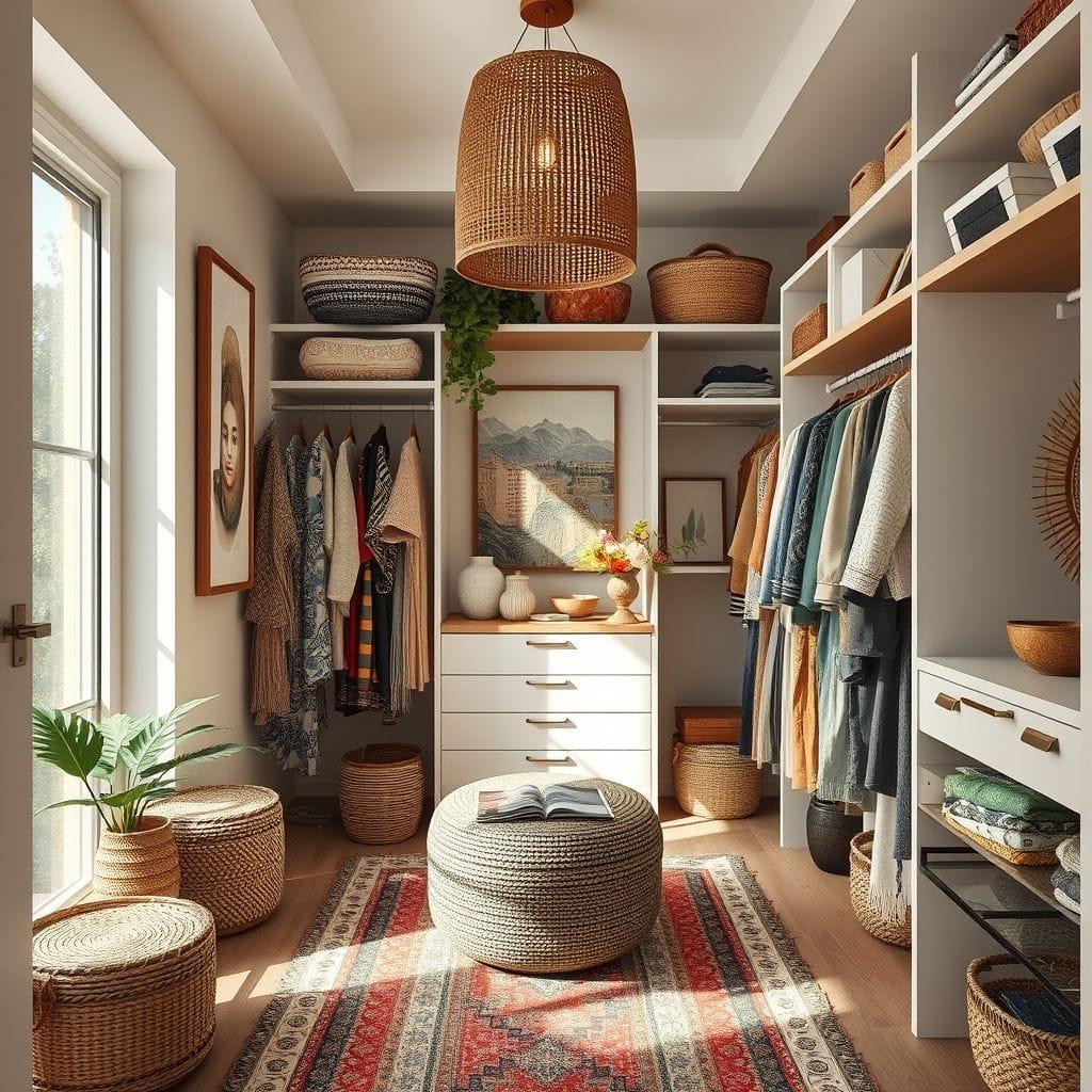 Modern Boho Walk-in Closet design example 1