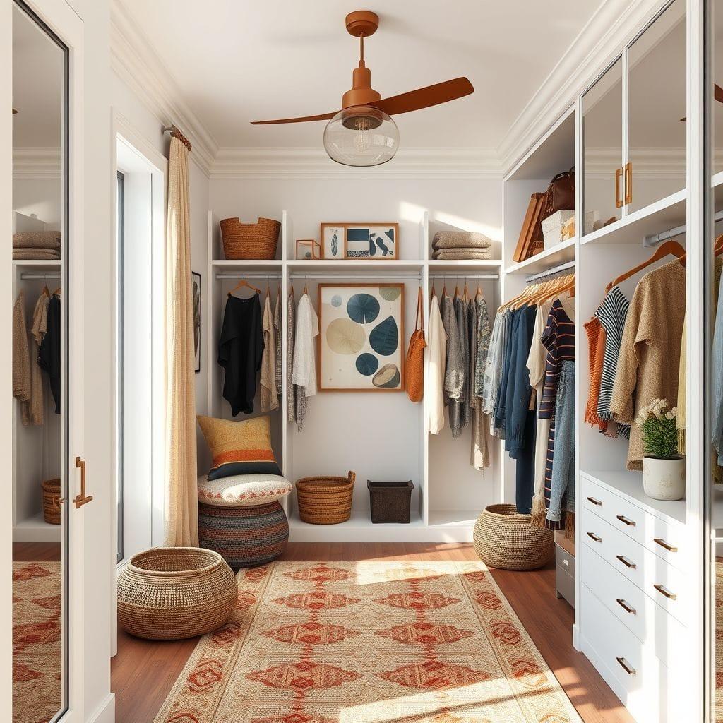 Modern Boho Walk-in Closet design example 2