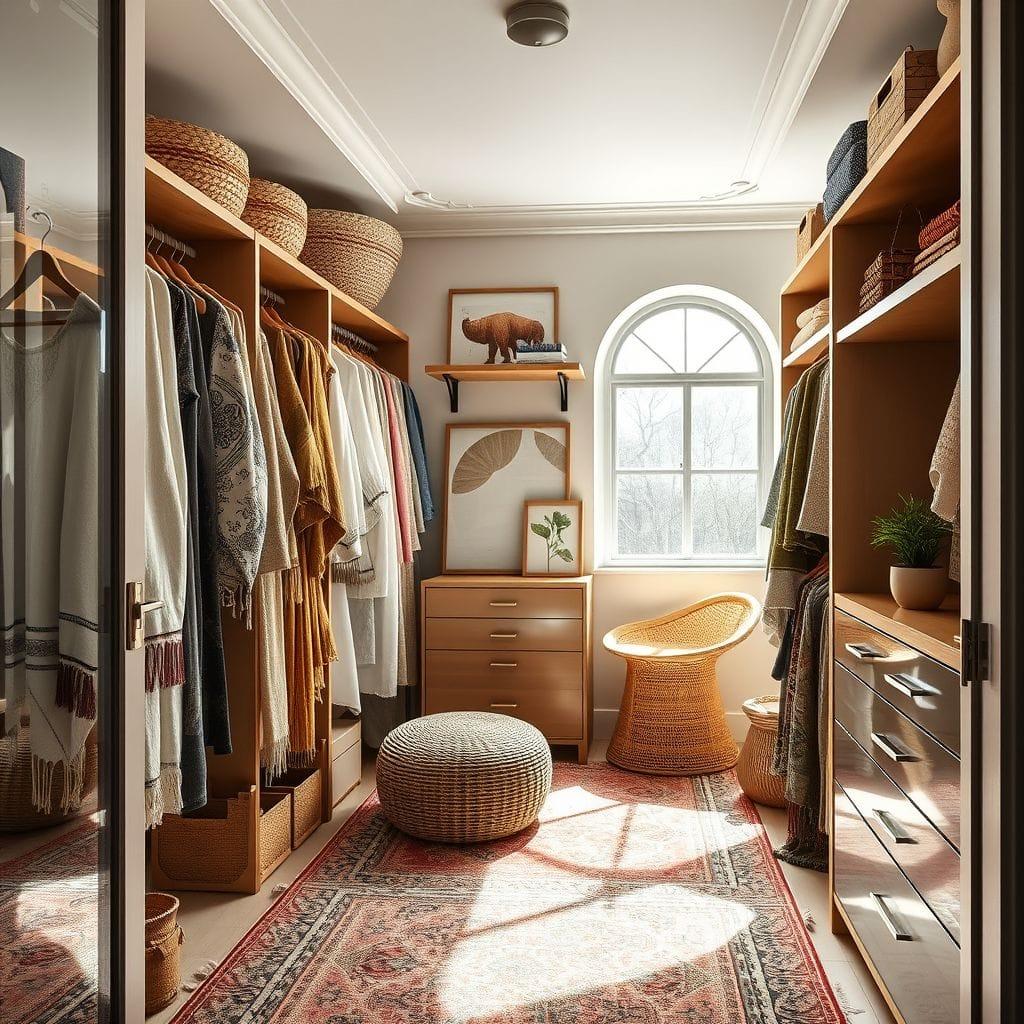 Modern Boho Walk-in Closet design example 3