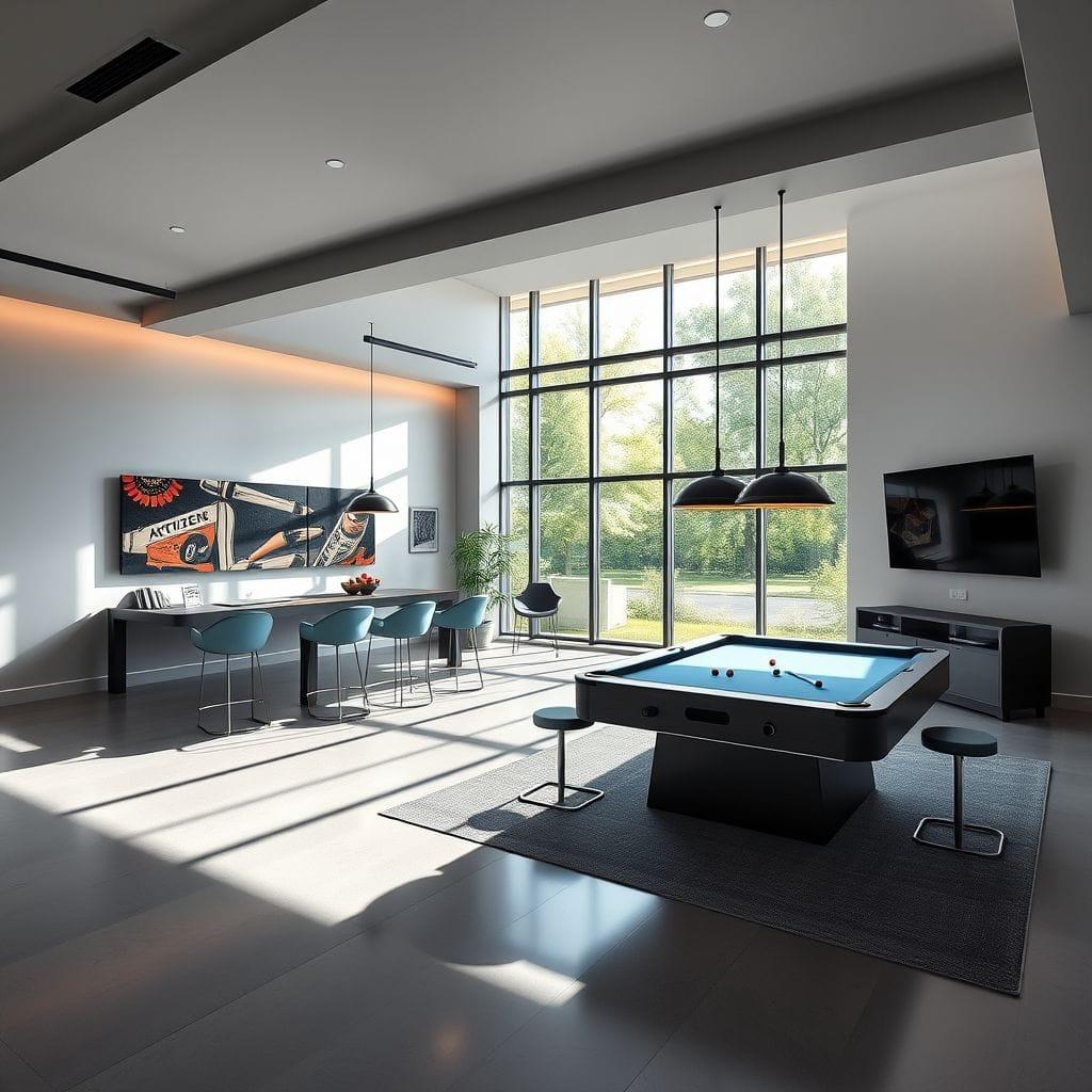 Modern Game Room design example 4