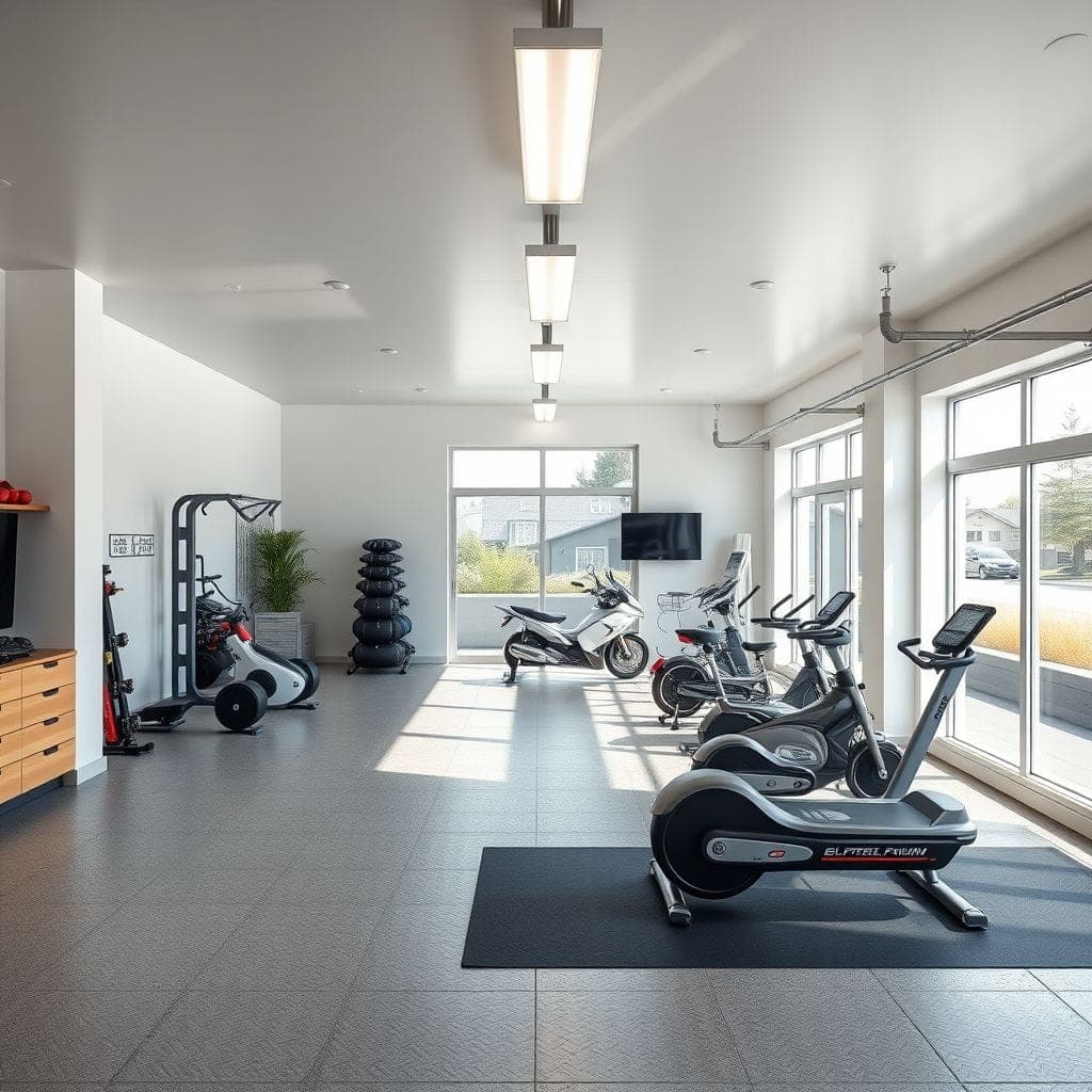 Modern Garage Gym design example 1