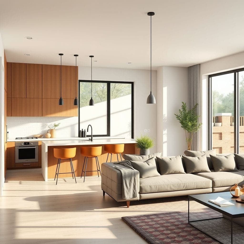 Modern Kitchen Living Combo design example 3