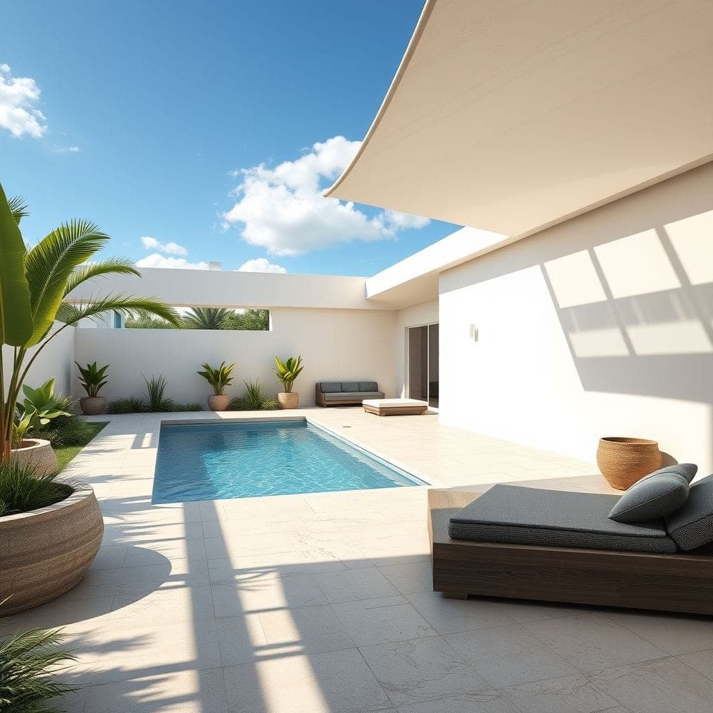 Modern Outdoor Pool Area design example 1