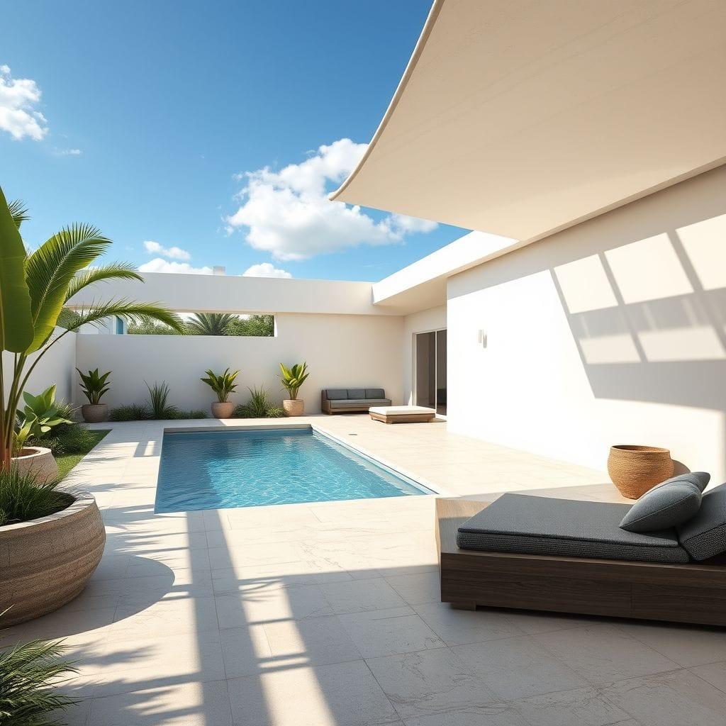 Modern Outdoor Pool Area design example 1