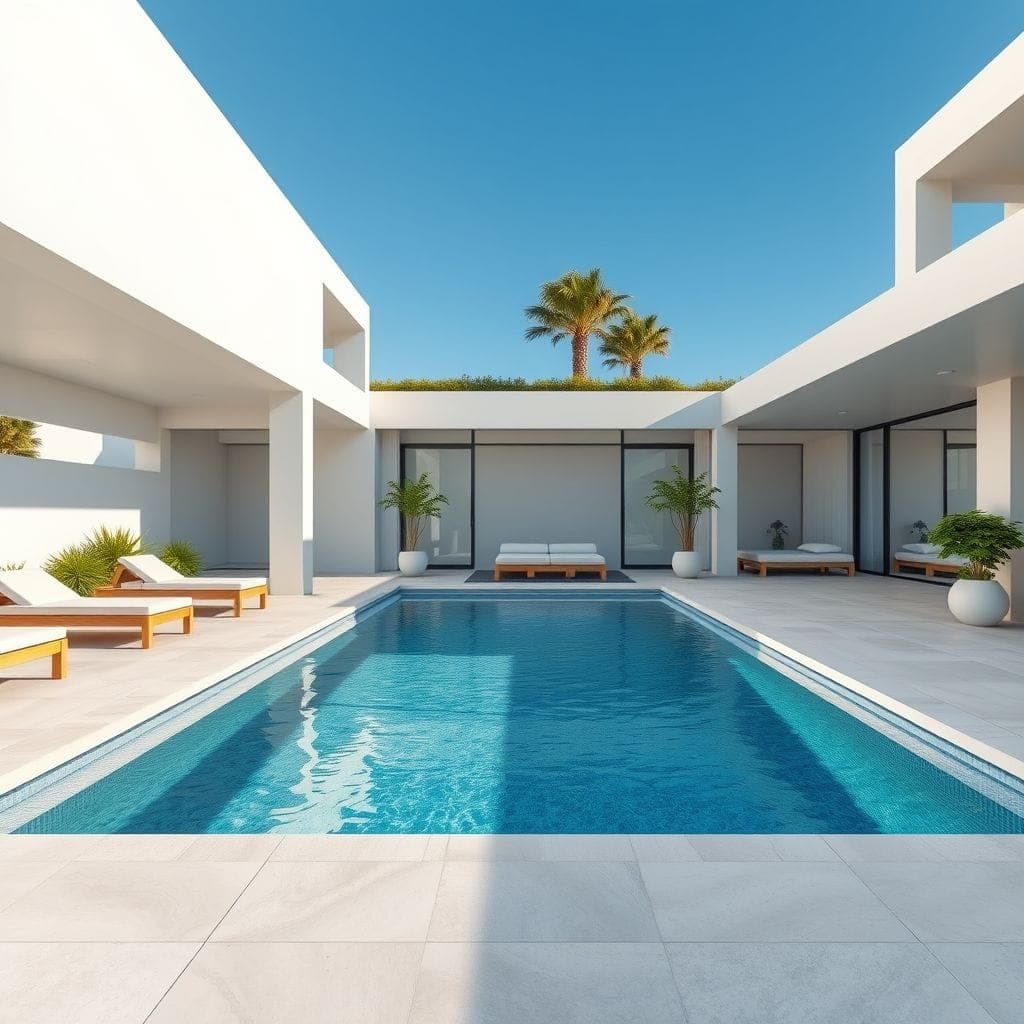 Modern Outdoor Pool Area design example 3