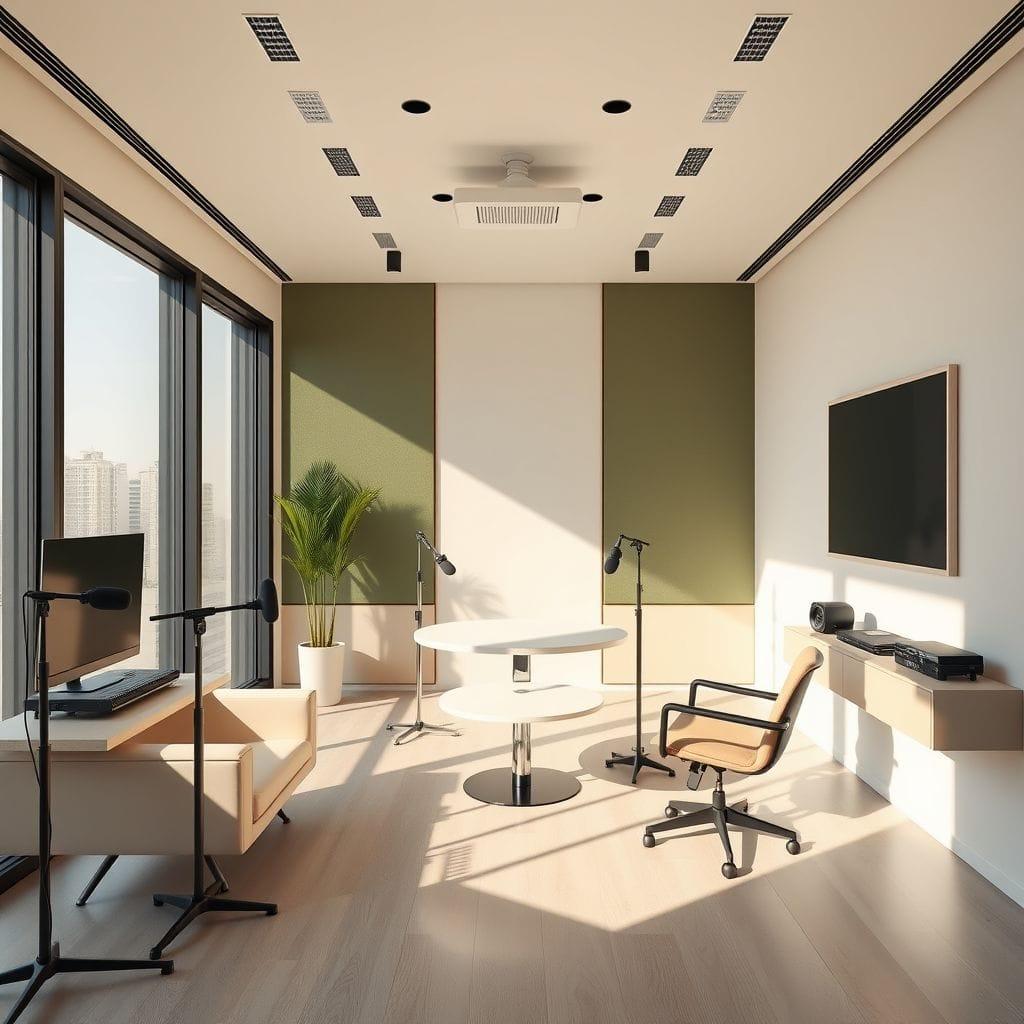 Modern Podcast Studio design example 1