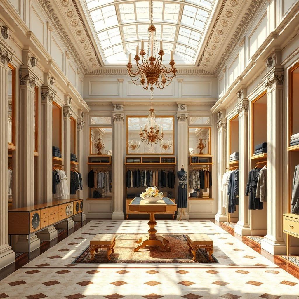 Neoclassic Clothing Store design example 3