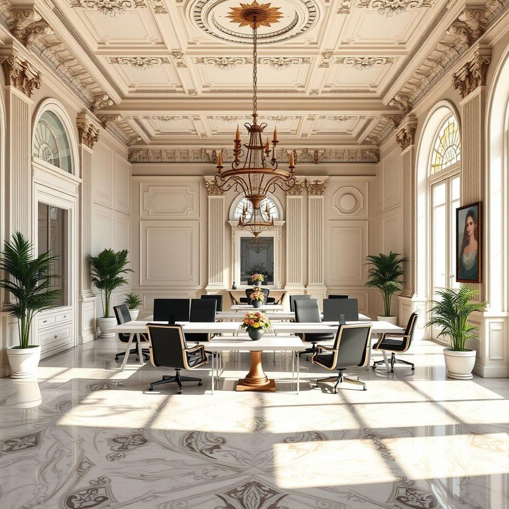Neoclassic Coworking Space design example 1