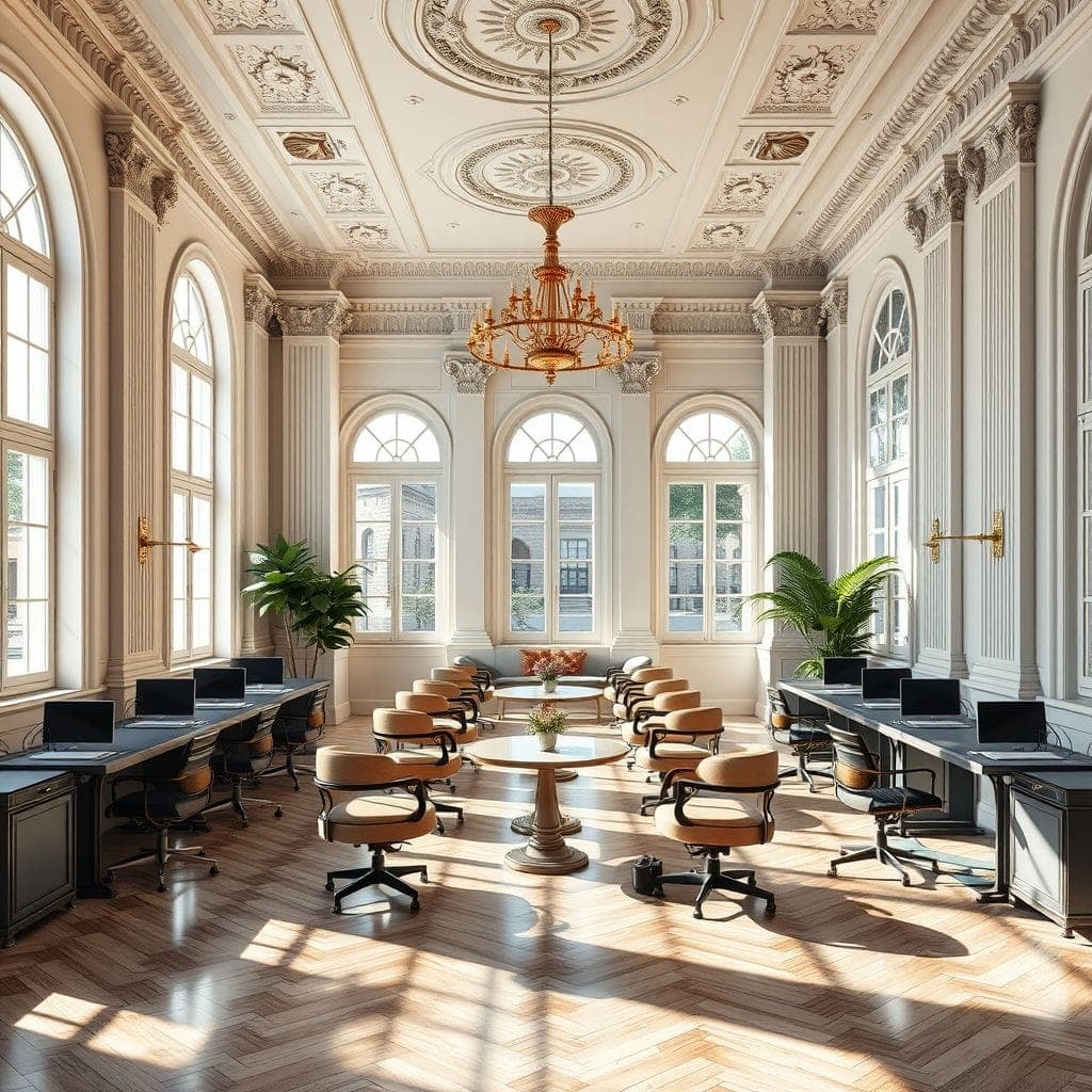 Neoclassic Coworking Space design example 4