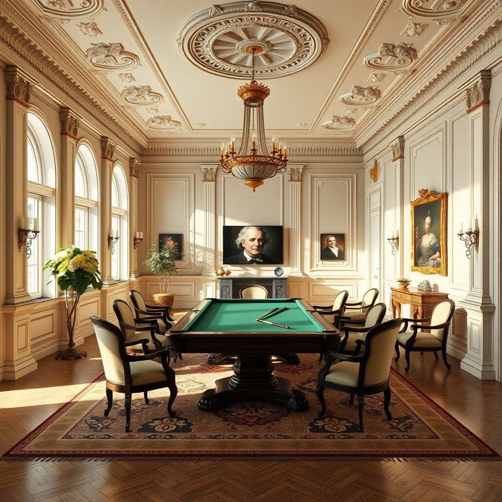 Neoclassic Game Room design example 1