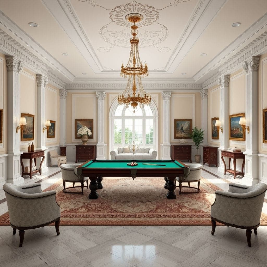 Neoclassic Game Room design example 4
