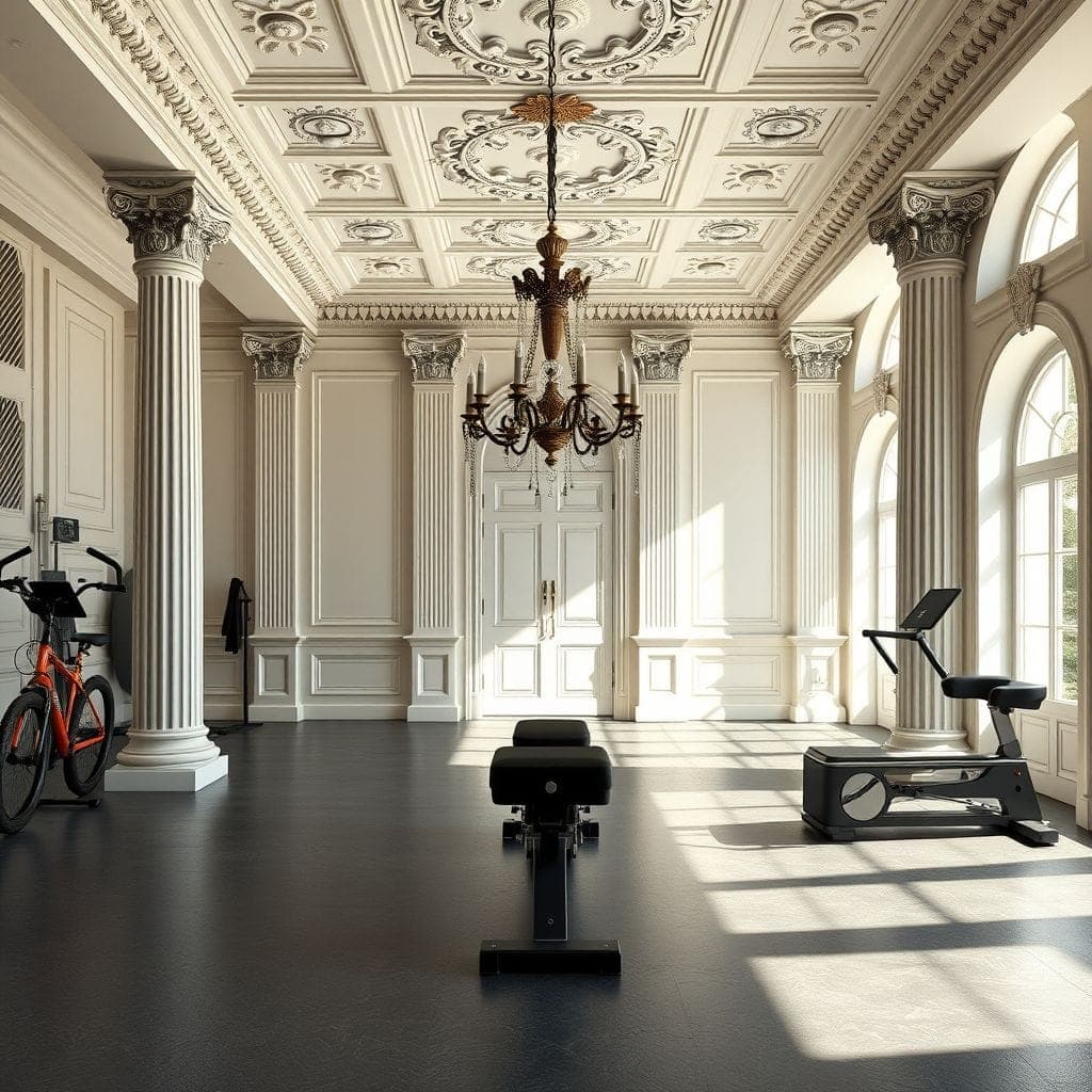 Neoclassic Garage Gym design example 2