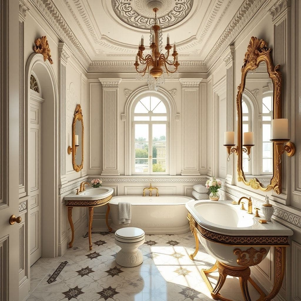 Neoclassic Hotel Bathroom design example 3
