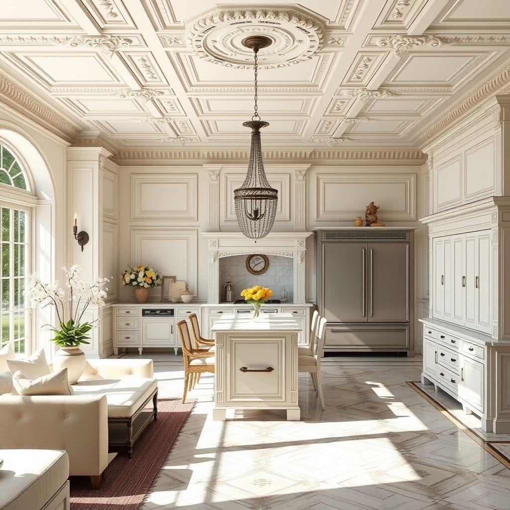 Neoclassic Kitchen Living Combo design example 1