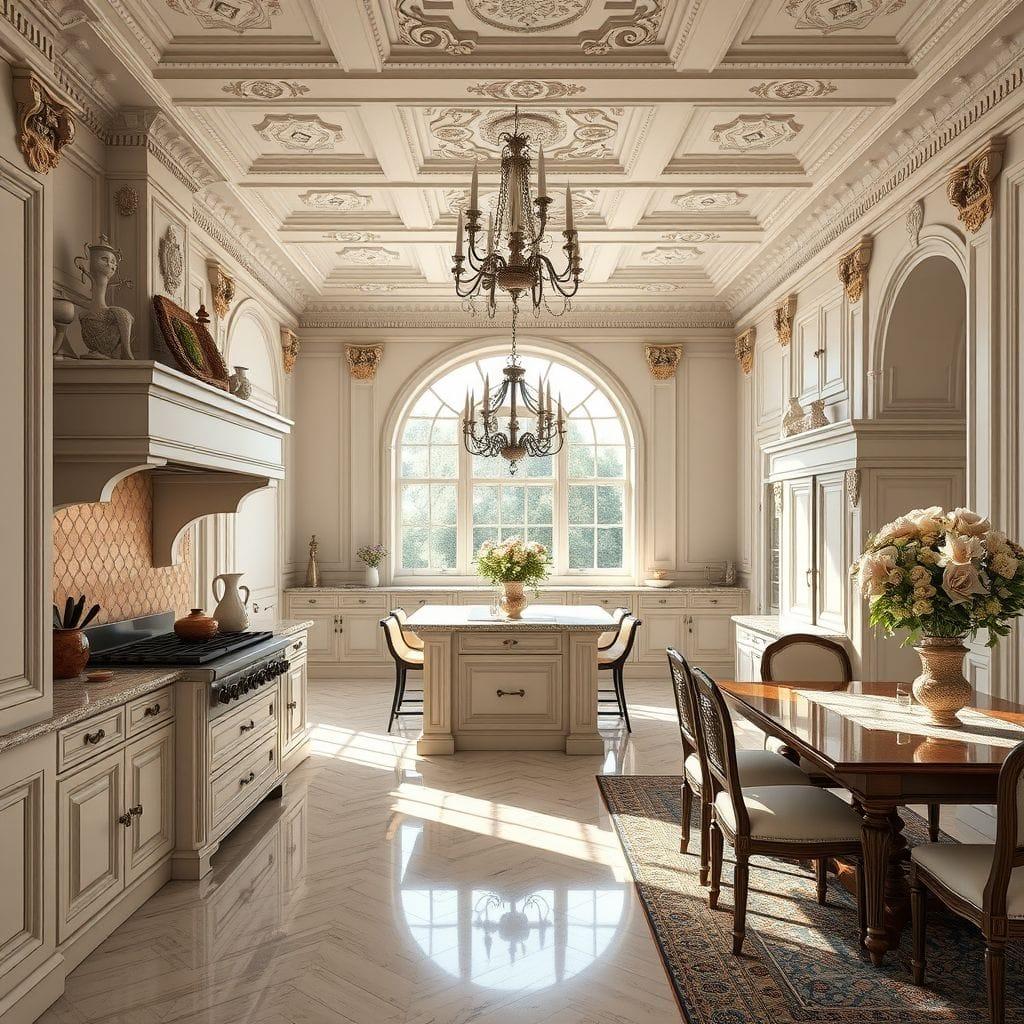 Neoclassic Kitchen Living Combo design example 2