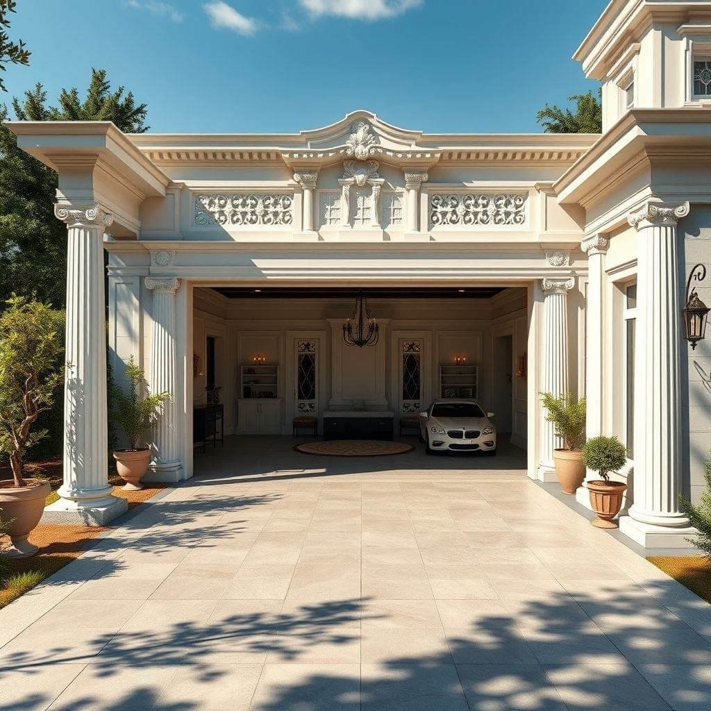 Neoclassic Outdoor Garage design example 1