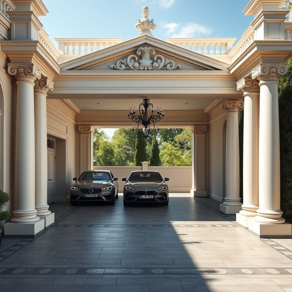 Neoclassic Outdoor Garage design example 3