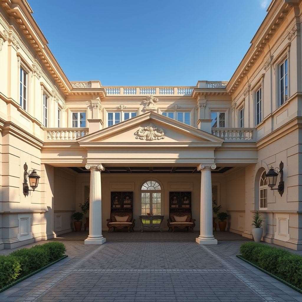 Neoclassic Outdoor Garage design example 4