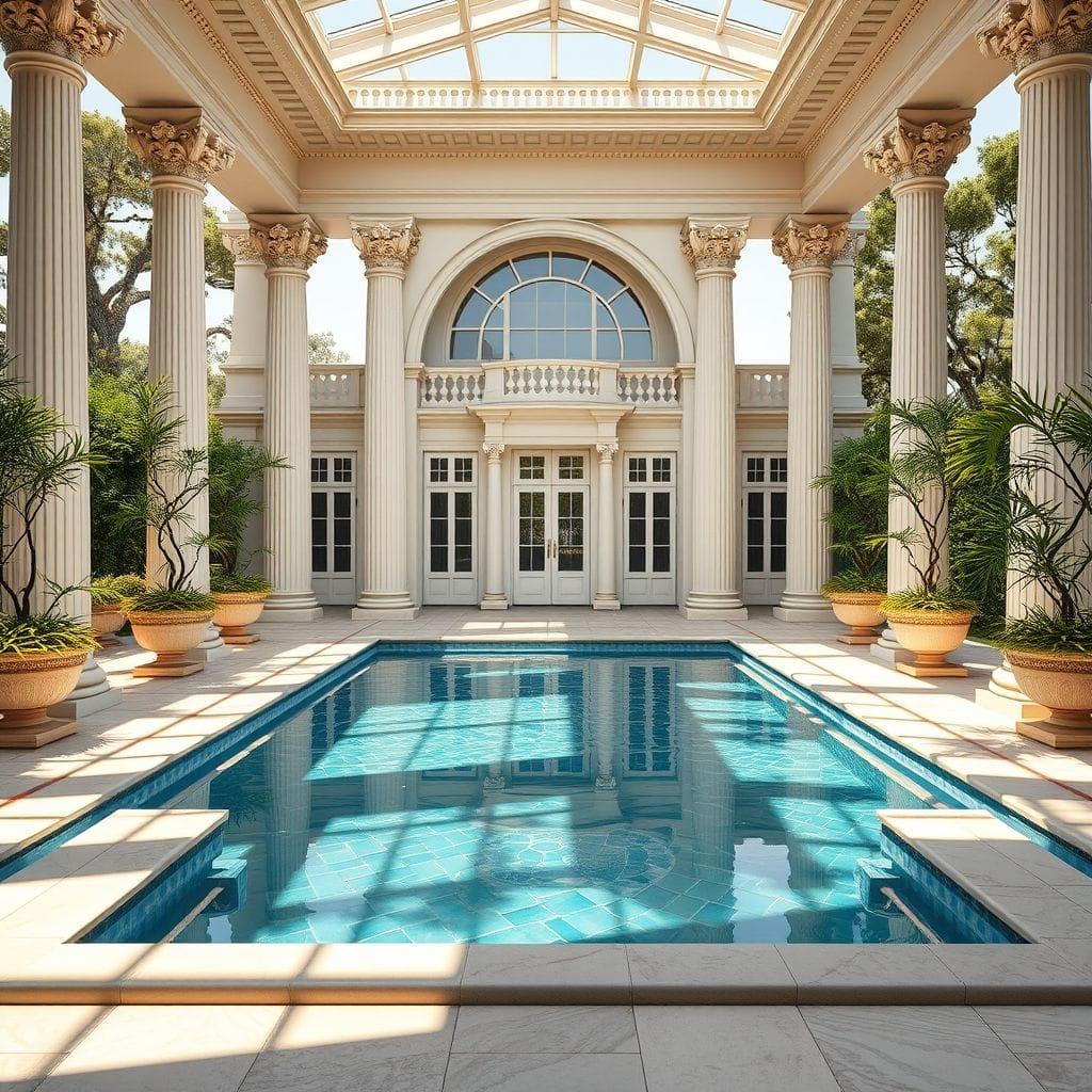 Neoclassic Outdoor Pool Area design example 2
