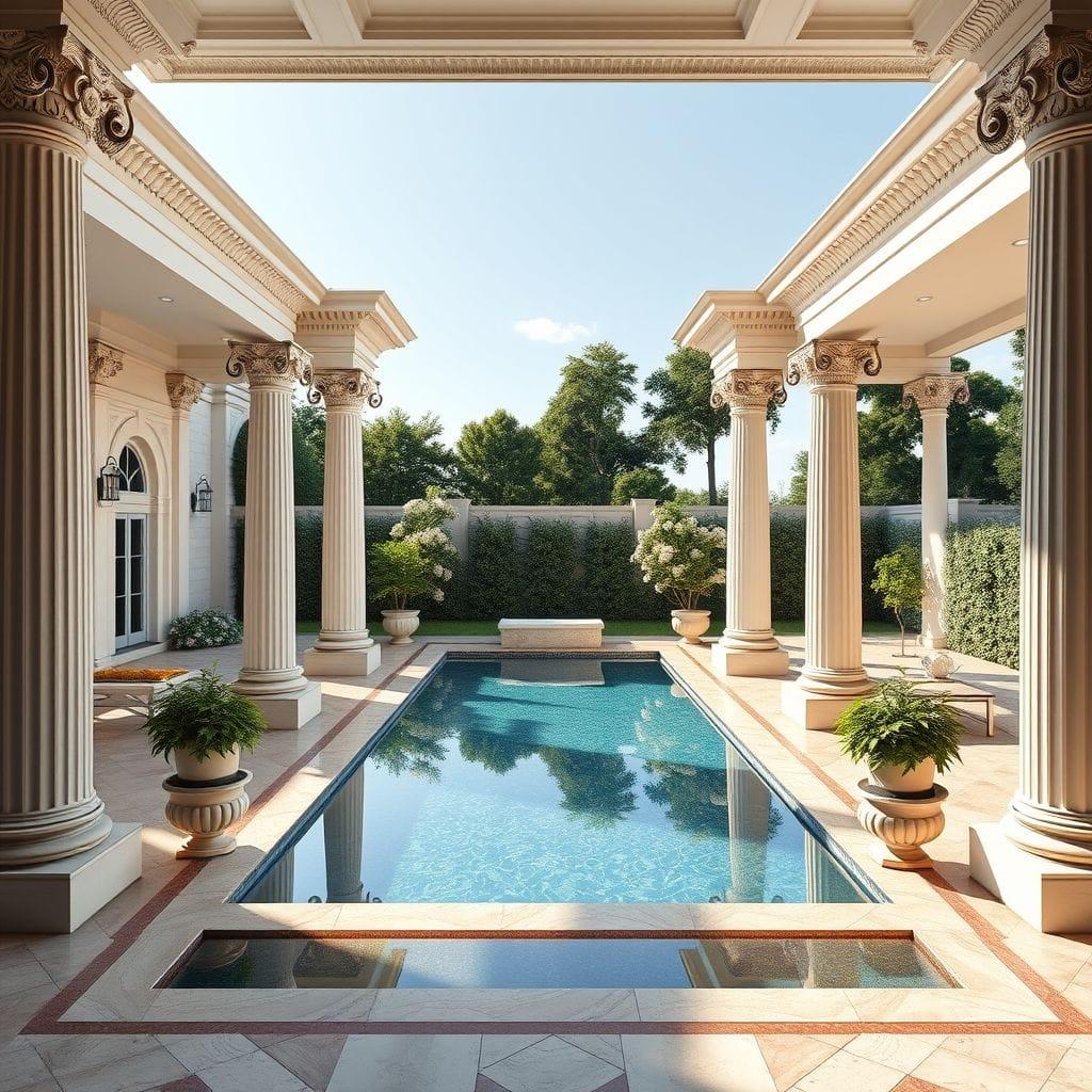 Neoclassic Outdoor Pool Area design example 3
