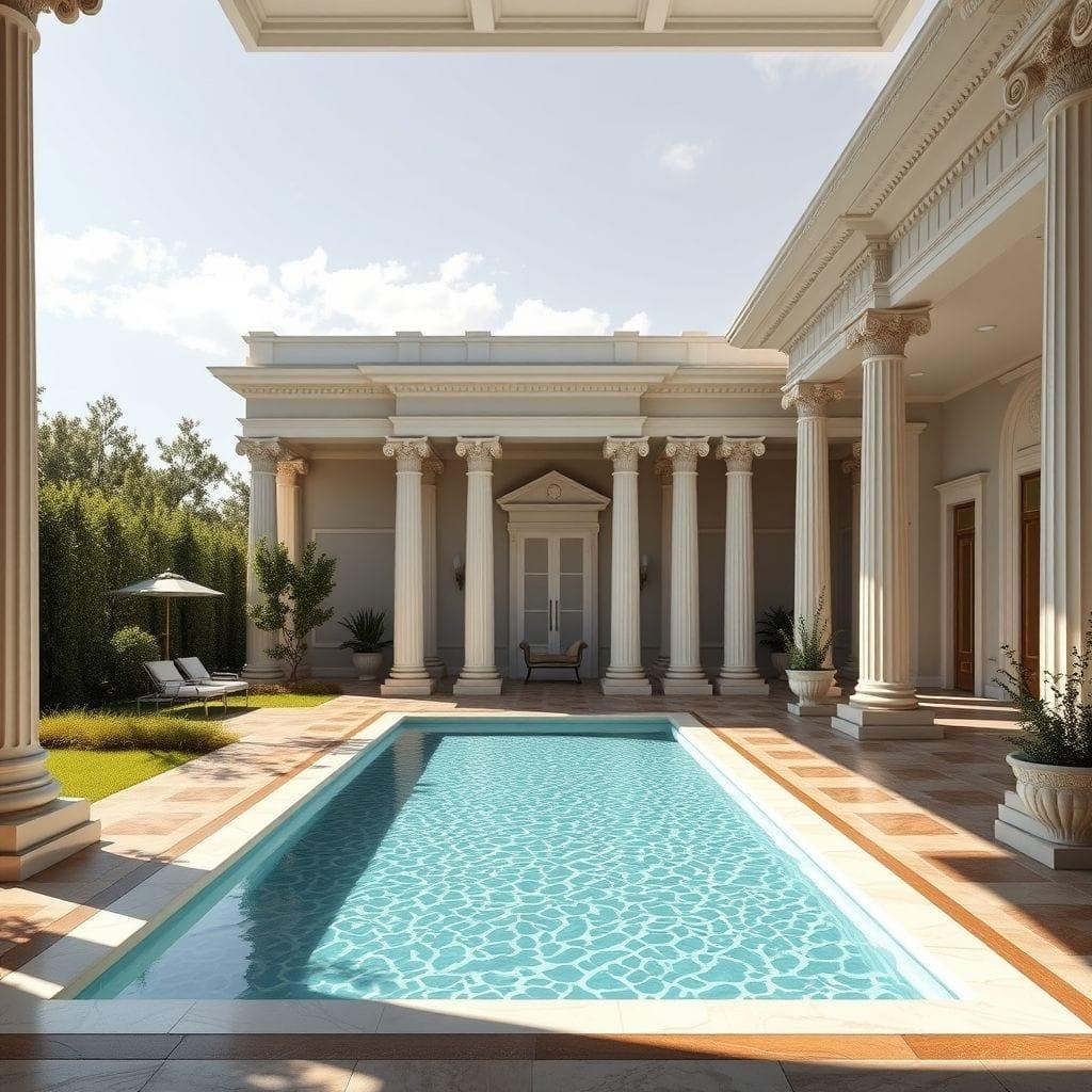 Neoclassic Outdoor Pool Area design example 4