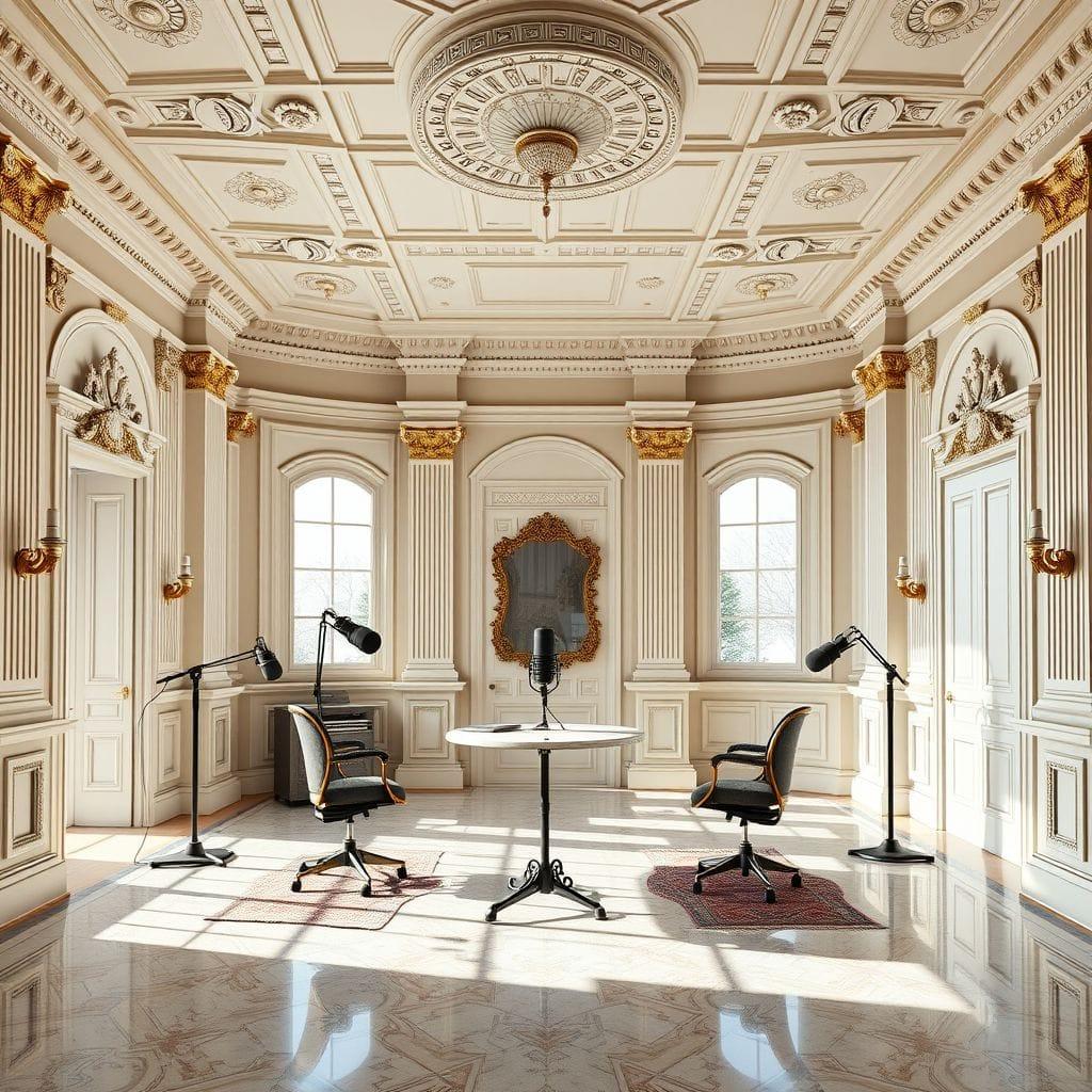 Neoclassic Podcast Studio design example 2